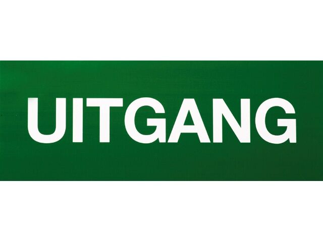 Uitgang Tekst, sticker