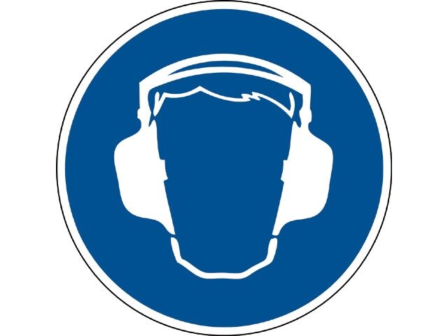 Gehoorbeschermer verplicht sticker (rond)