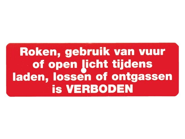 Roken en gebruik van open vuur, sticker