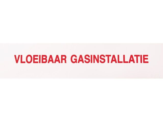 Vloeibare gasinstallatie, sticker