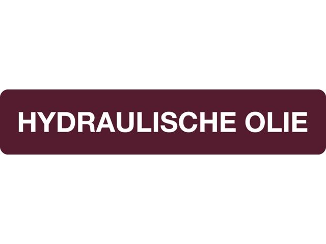 Hydraulische olie, sticker