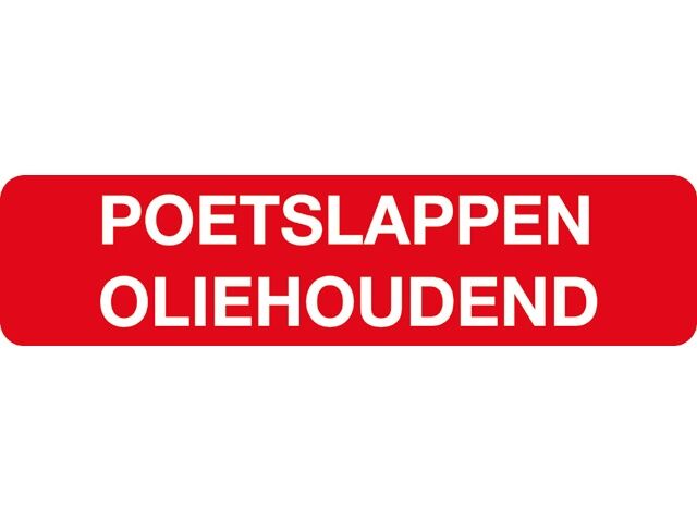 Poetslappen oliehoudend, sticker