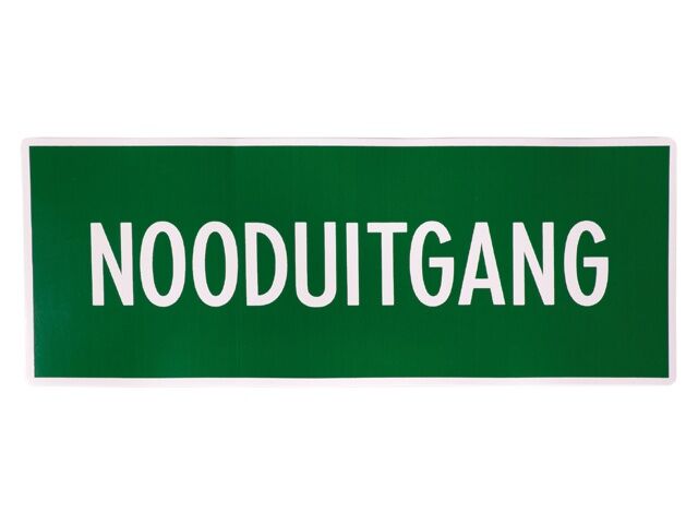 Nooduitgang, sticker