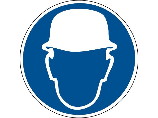 Hjelm obligatorisk mærkat