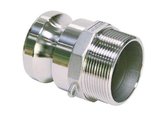 RVS Kamlok snelkoppeling met buitendraad, Man-deel F