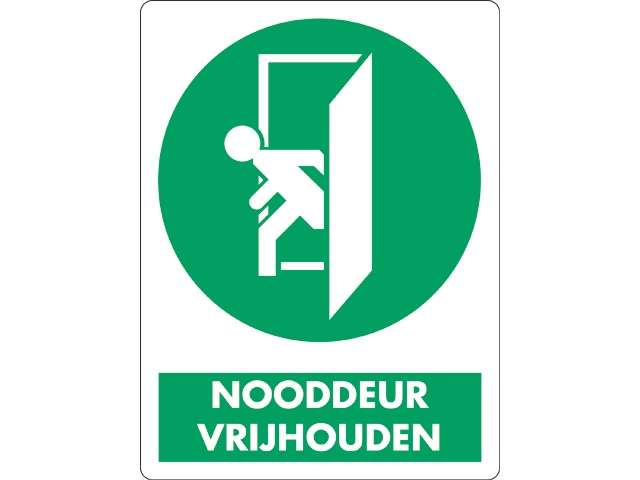 Nooddeur Vrijhouden sticker