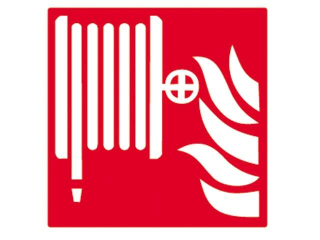 Brandslang en vlammen sticker